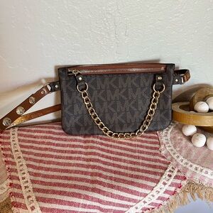 Michael Kors Signature Logo Pull Chain Belt Bag